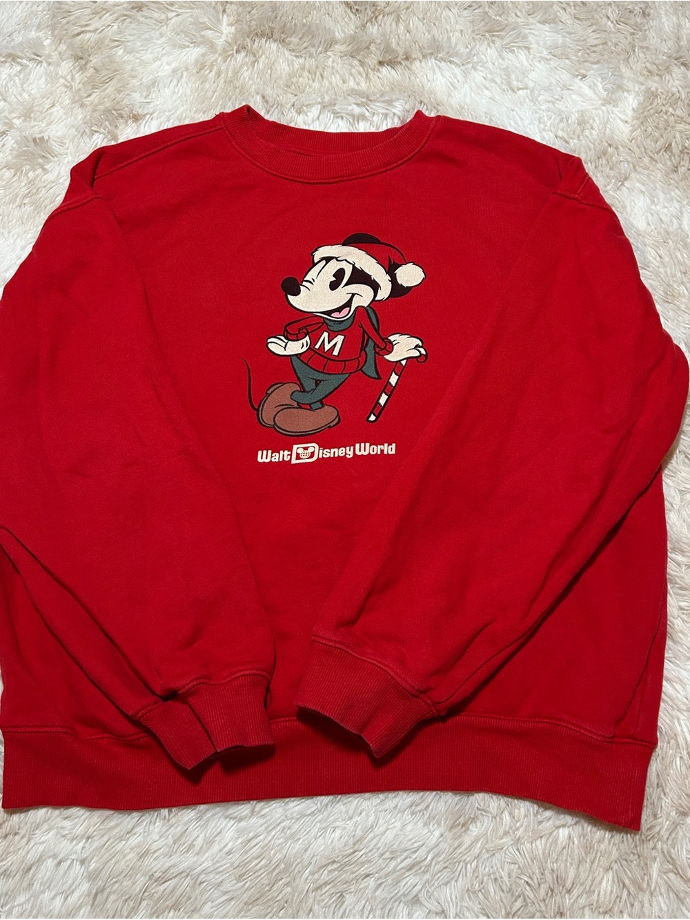 Vintage Disney Red Mickey Mouse Crewneck Sweatshirt